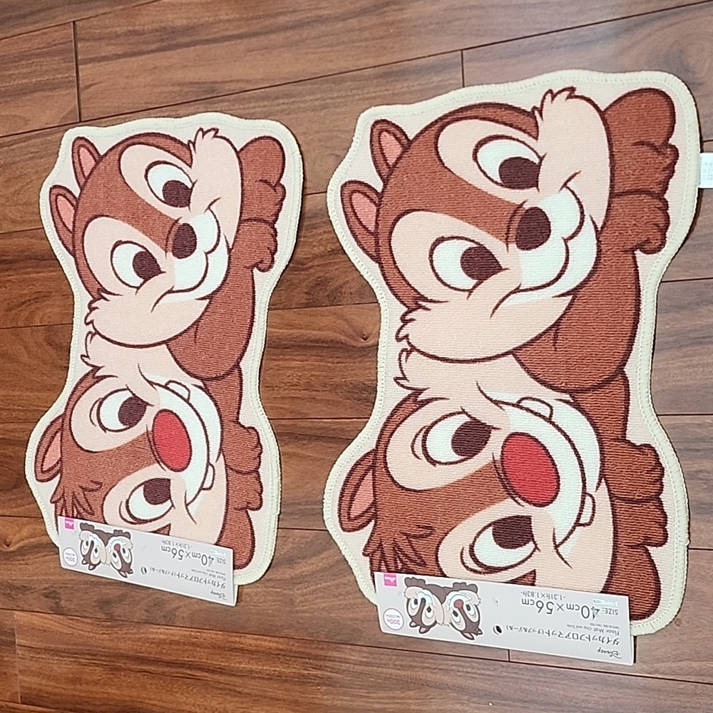 Disney Rug Chip and Dale Floor Bath Mat Pair